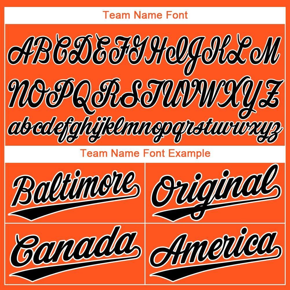 Custom Orange Black-White Baseball Jersey photo 4