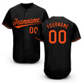 Custom Black Orange Baseball Jersey