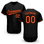 Custom Black Orange Baseball Jersey