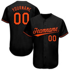Custom Black Orange Baseball Jersey photo 1
