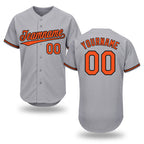 Custom Gray Orange-Black Baseball Jersey