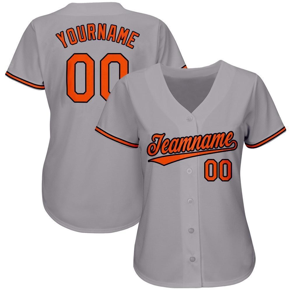 custom gray orange black baseball jersey baltimorec0085