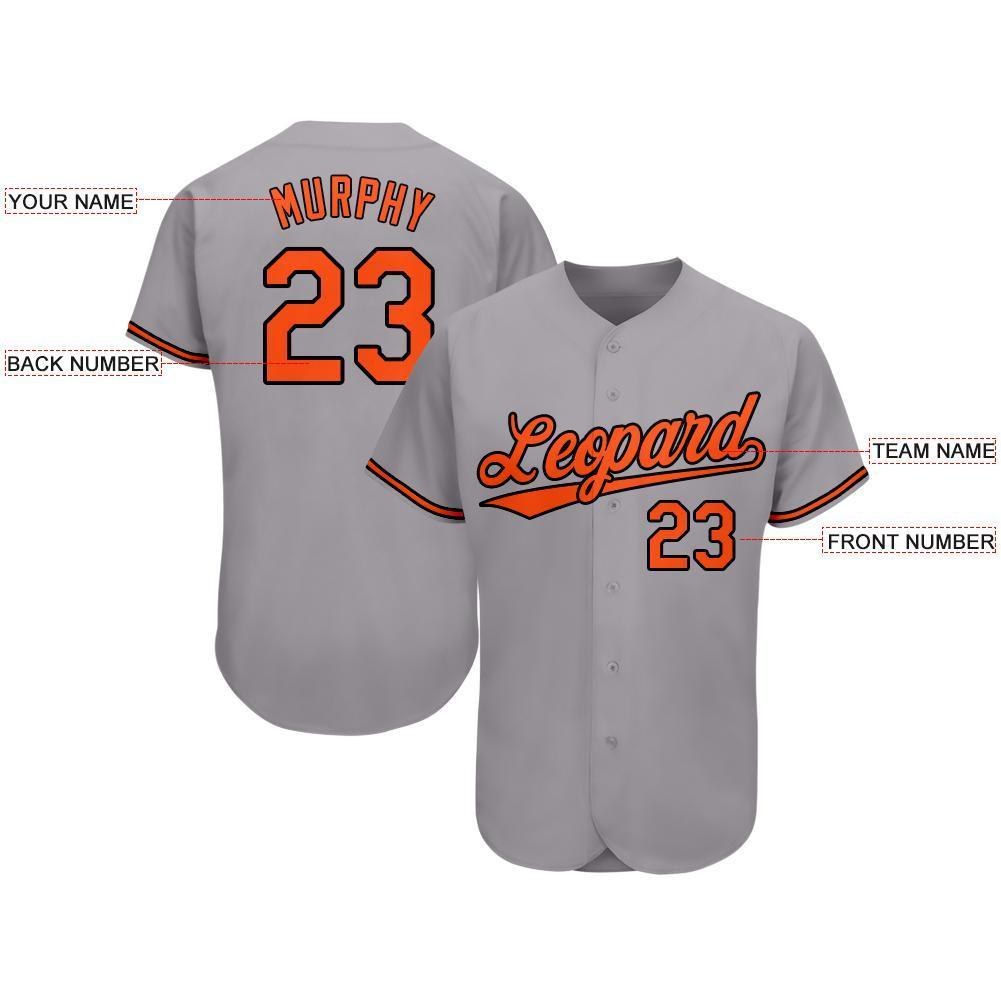 custom gray orange black baseball jersey baltimorec0085