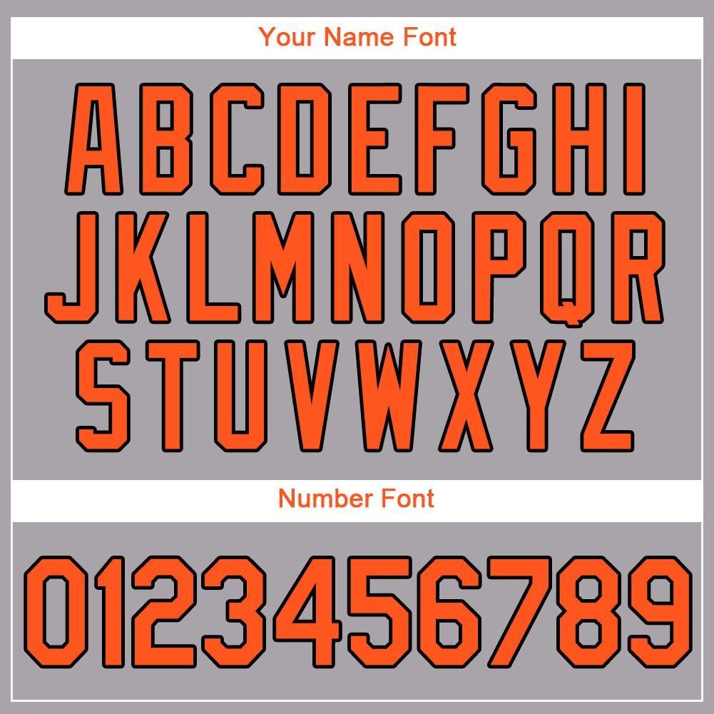 Custom Gray Orange-Black Baseball Jersey photo 1