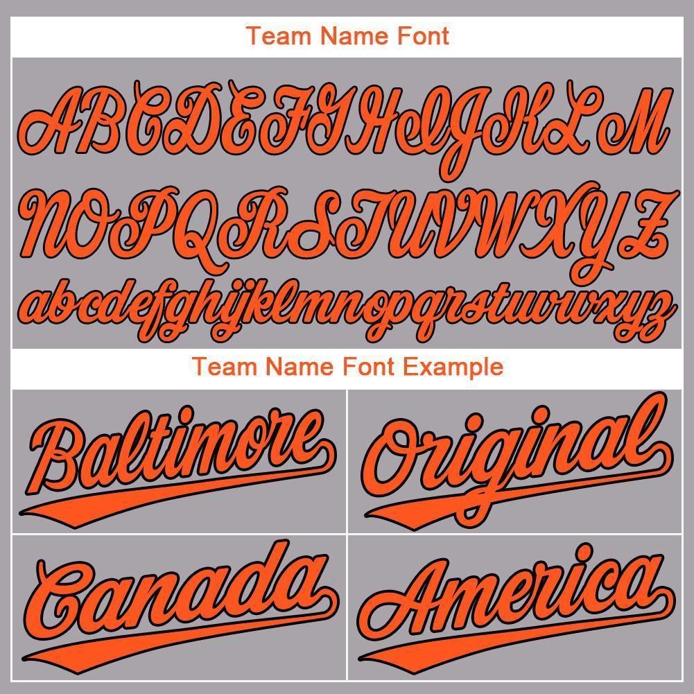 Custom Gray Orange-Black Baseball Jersey photo 2