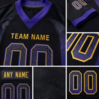 Custom Black Purple-Old Gold Drift Fashion Football Jersey detail