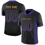 Custom Black Purple-Old Gold Drift Fashion Football Jersey photo 1
