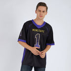 Custom Black Purple-Old Gold Drift Fashion Football Jersey photo 2
