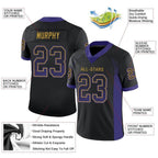 Custom Black Purple-Old Gold Drift Fashion Football Jersey photo 4