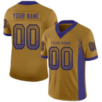 Custom Old Gold Purple-Black Drift Fashion Football Jersey photo 1