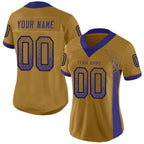 Custom Old Gold Purple-Black Drift Fashion Football Jersey photo 2