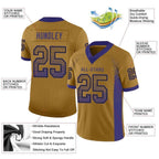 Custom Old Gold Purple-Black Drift Fashion Football Jersey photo 3