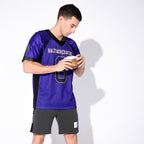 Custom Purple Black-Old Gold Drift Fashion Football Jersey photo 2