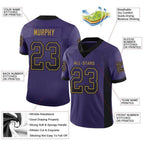 Custom Purple Black-Old Gold Drift Fashion Football Jersey photo 4