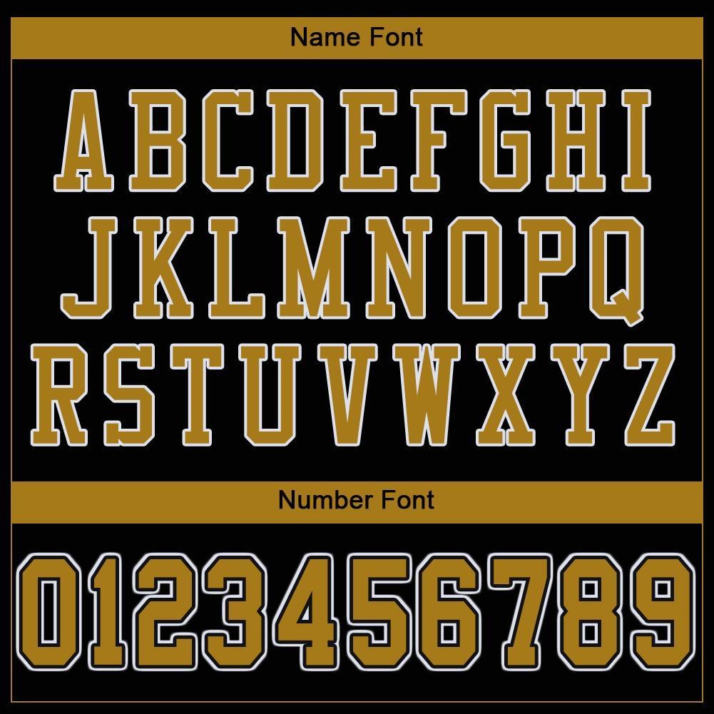 Custom Black Old Gold-White Mesh Authentic Football Jersey photo 4