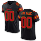 Custom Black Scarlet-Gold Mesh Authentic Football Jersey