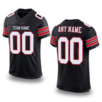 Custom Black White-Red Mesh Authentic Football Jersey