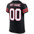 Custom Black White-Red Mesh Authentic Football Jersey photo 3