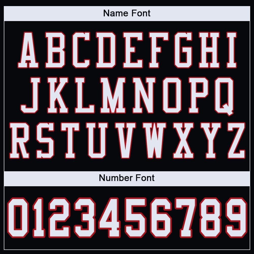 Custom Black White-Red Mesh Authentic Football Jersey photo 4