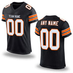 Custom Black White-Orange Mesh Authentic Football Jersey