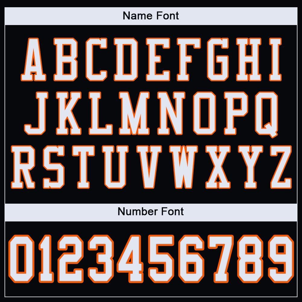Custom Black White-Orange Mesh Authentic Football Jersey photo 4