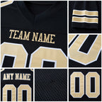 Custom Black Vegas Gold-White Mesh Authentic Football Jersey detail