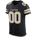 Custom Black Vegas Gold-White Mesh Authentic Football Jersey photo 2