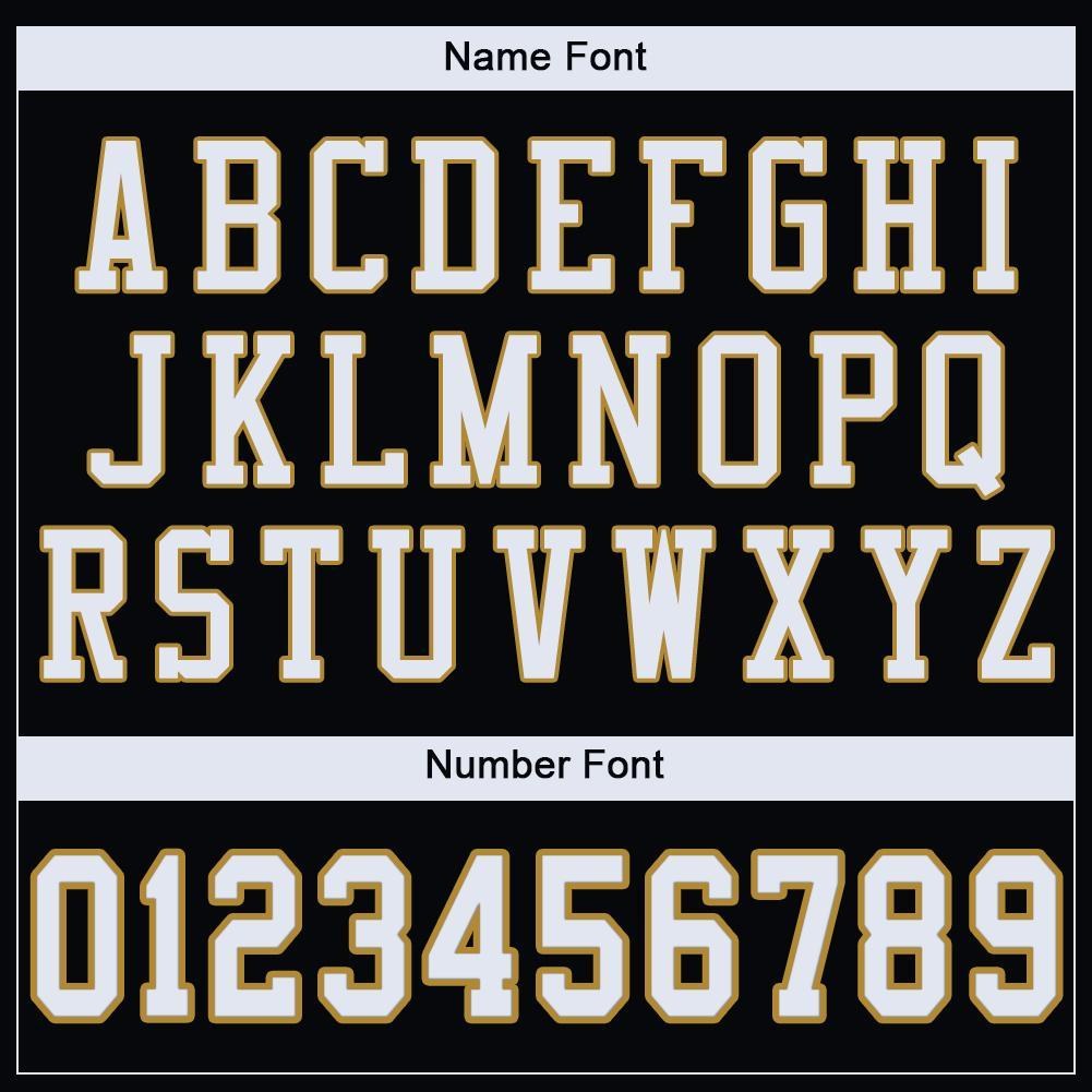 Custom Black White-Old Gold Mesh Authentic Football Jersey photo 4