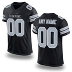 Custom Black Silver-White Mesh Authentic Football Jersey