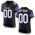 Custom Black White-Purple Mesh Authentic Football Jersey