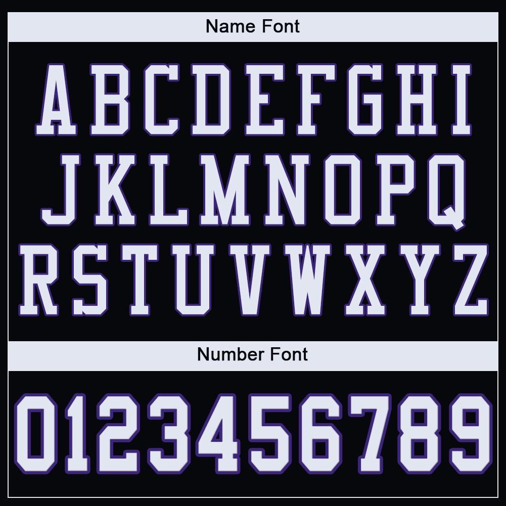 Custom Black White-Purple Mesh Authentic Football Jersey photo 4