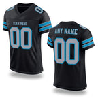 Custom Black Light Gray-Panther Blue Mesh Authentic Football Jersey