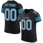 Custom Black Light Gray-Panther Blue Mesh Authentic Football Jersey photo 1