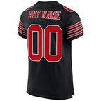Custom Black Red-White Mesh Authentic Football Jersey photo 4