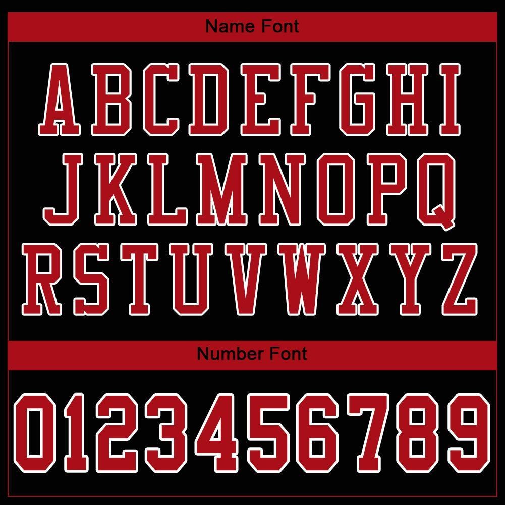 Custom Black Red-White Mesh Authentic Football Jersey photo 5