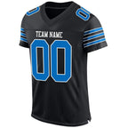 Custom Black Panther Blue-White Mesh Authentic Football Jersey photo 2