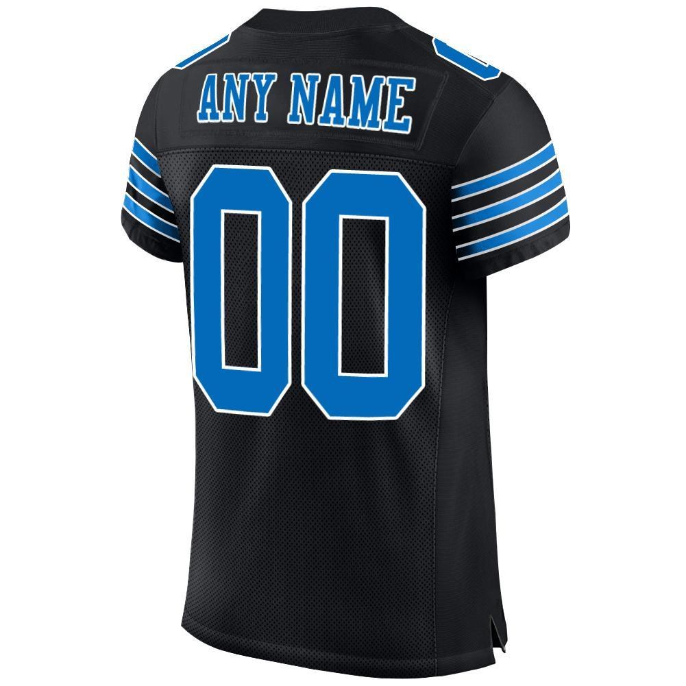 Custom Black Panther Blue-White Mesh Authentic Football Jersey photo 3