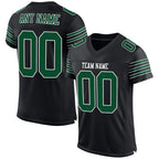 Custom Black Grass Green-White Mesh Authentic Football Jersey photo 1