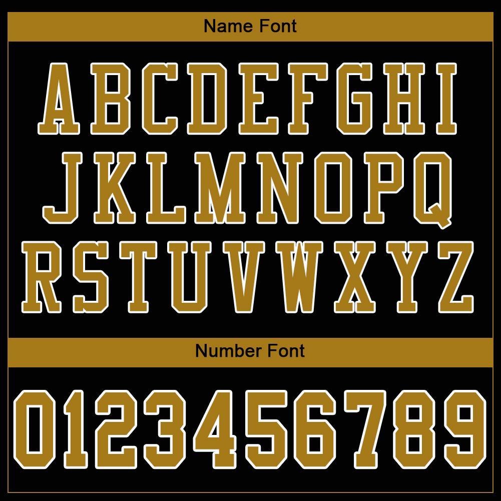 Custom Black Old Gold-White Mesh Authentic Football Jersey photo 4