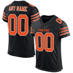 Custom Black Orange-White Mesh Authentic Football Jersey photo 1