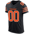 Custom Black Orange-White Mesh Authentic Football Jersey photo 2