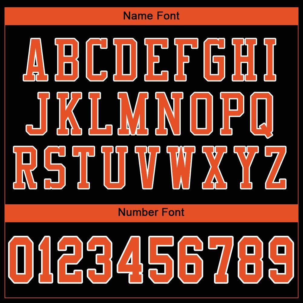 Custom Black Orange-White Mesh Authentic Football Jersey photo 4