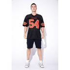 Custom Black Scarlet-Gold Mesh Authentic Football Jersey photo 2