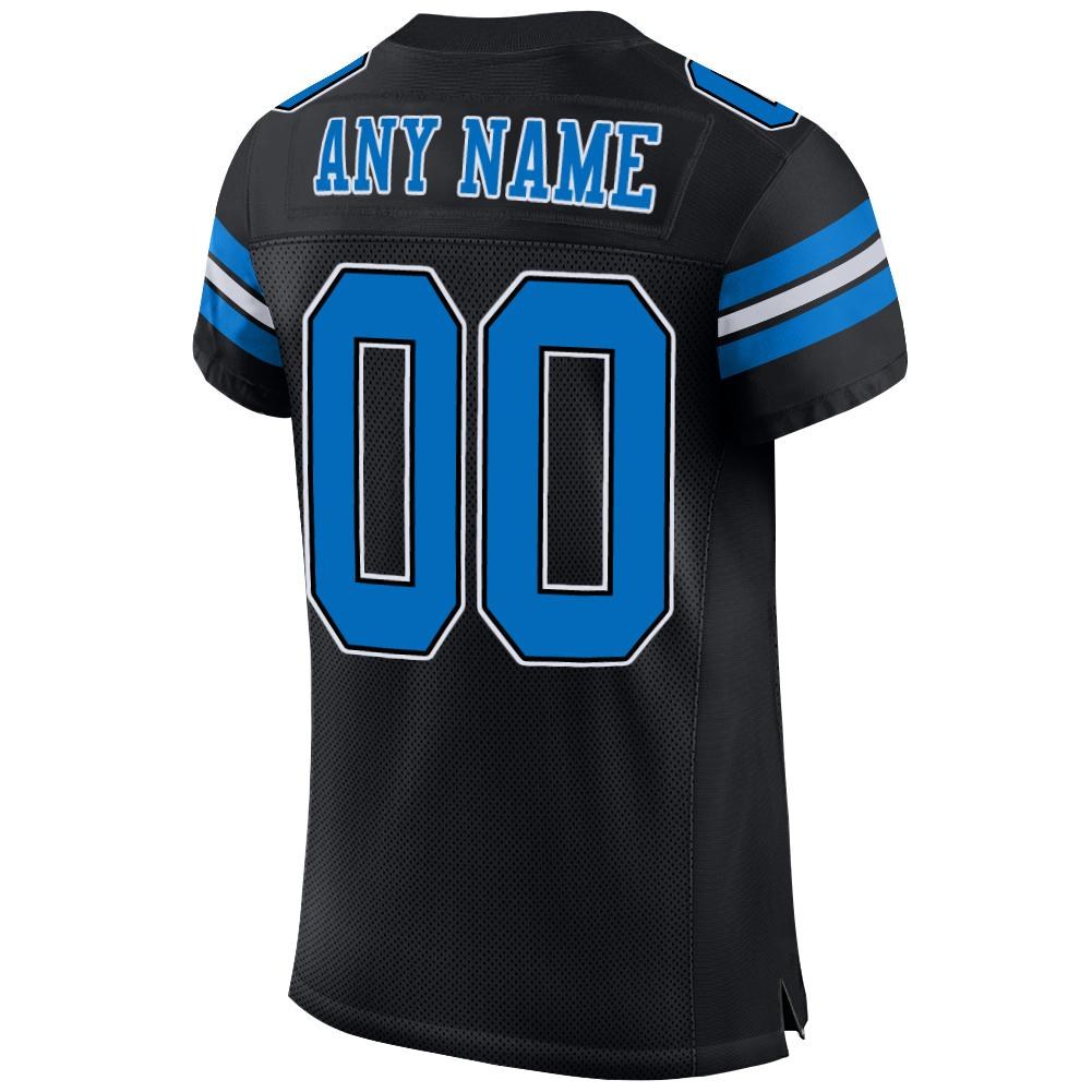 Custom Black Panther Blue-White Mesh Authentic Football Jersey photo 3