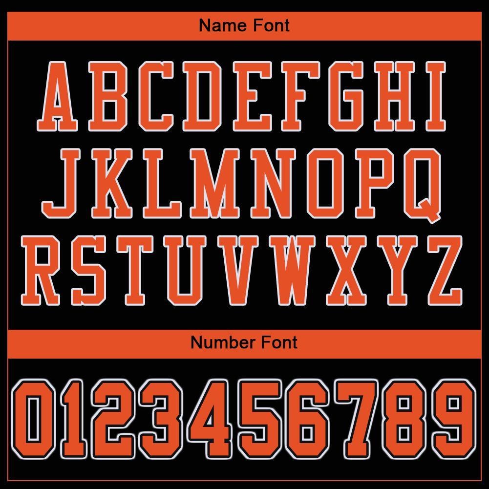 Custom Black Orange-White Mesh Authentic Football Jersey photo 4