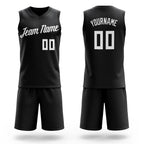 Custom Black White Round Neck Basketball Uniform Jersey