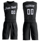 Custom Black White Round Neck Basketball Uniform Jersey photo 1