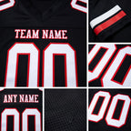 Custom Black White-Red Mesh Authentic Football Jersey detail