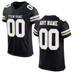 Custom Black White-Vegas Gold Mesh Authentic Football Jersey