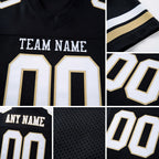Custom Black White-Vegas Gold Mesh Authentic Football Jersey detail